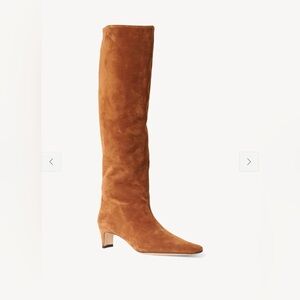 Original Box Staud Wally Boot, Tan Suede, 38.5